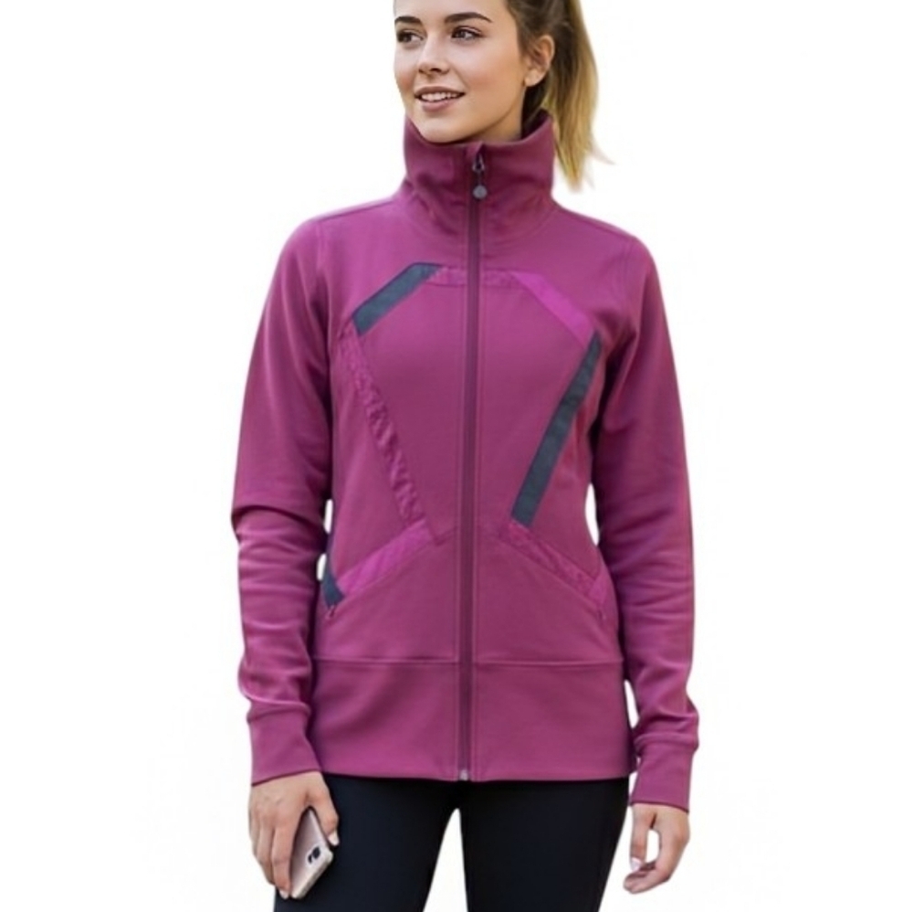 Lululemon Origami Stride Jacket Women 6 Pink Fitted Zip Up Luon Hiking